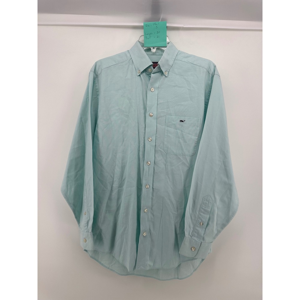 Vineyard Vines Tucker Shirt Mens Small Mint Green Cotton Oxford Button Down Logo